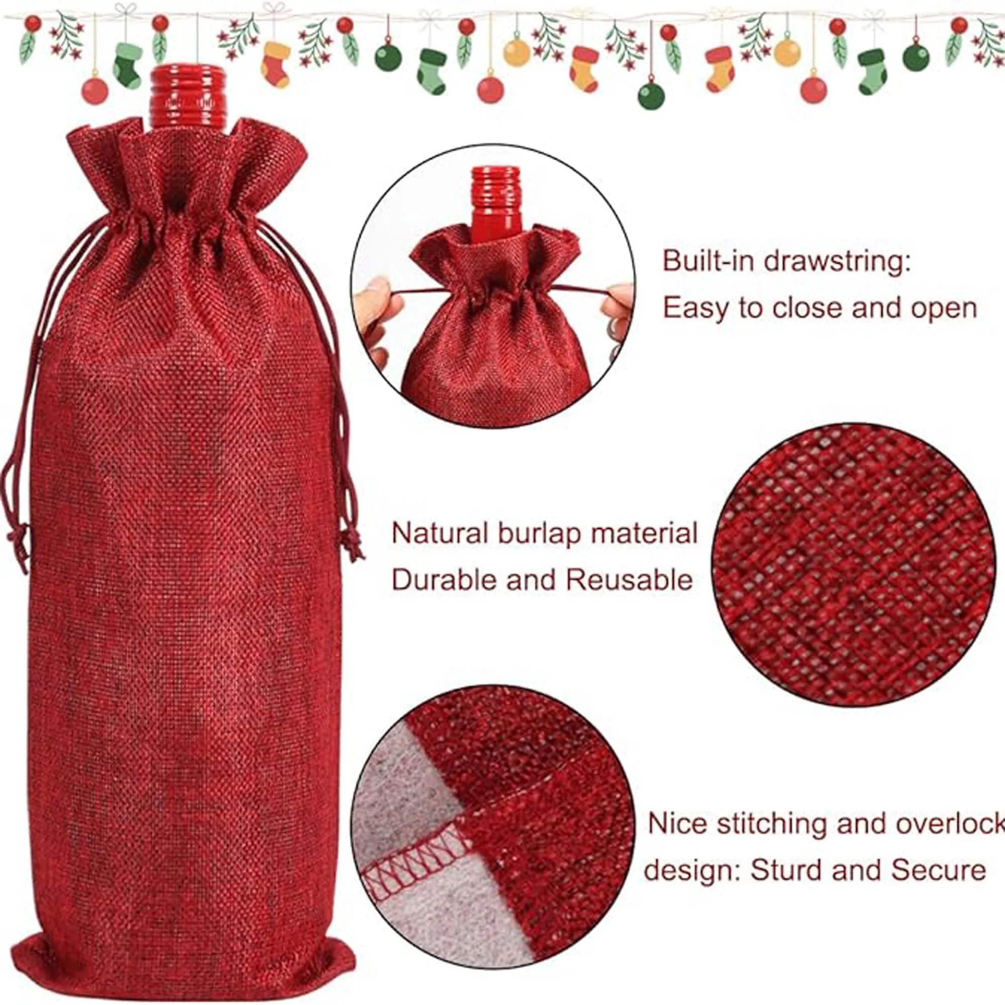 Red Wine Bag, custom tote bag with logo imprint 10