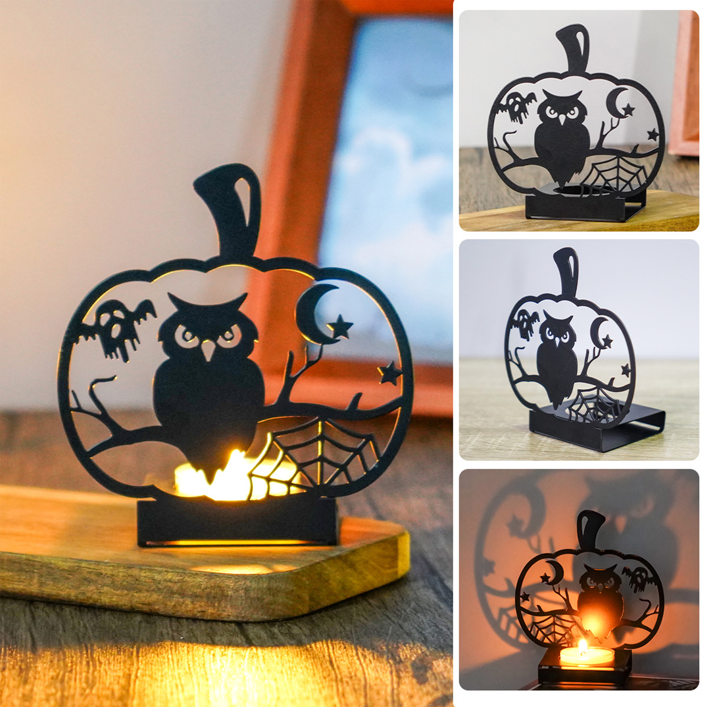 Iron Pumpkin Silhouette Decoration Creates A Halloween Atmosphere 8