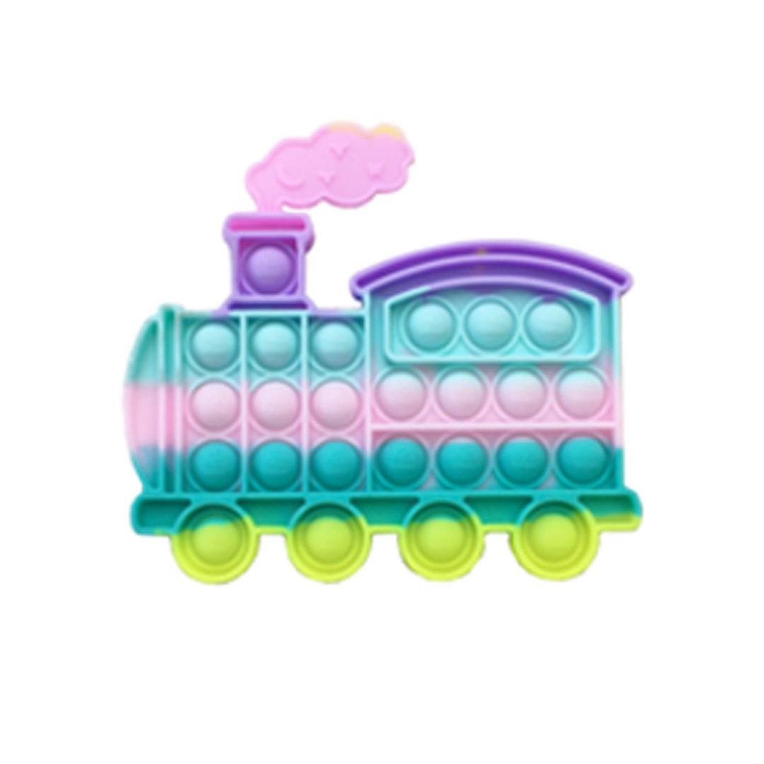 Macaron-colored train Push Pop Bubble Sensory Fidget Toys