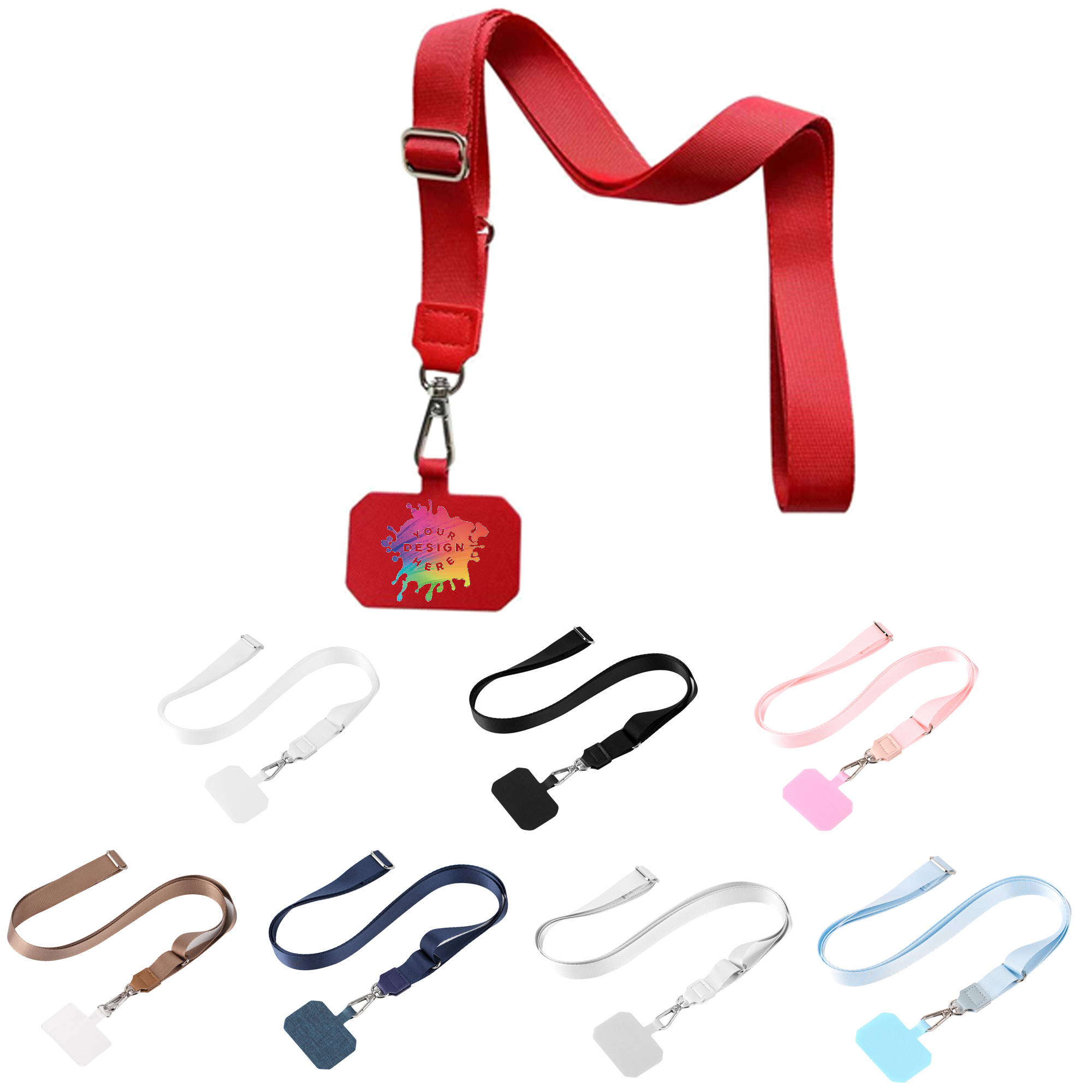 Full Color Polyester Long Cell Phone Lanyard MOQ 50 4