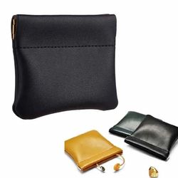 PU Snap Spring Earphone Pouch Storage Bag