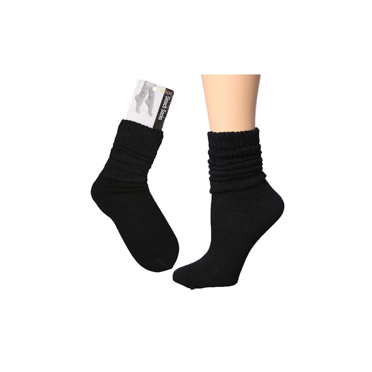 Women's Tipi Toe Crew Slouch Socks Black 9-11 1 Pack 3
