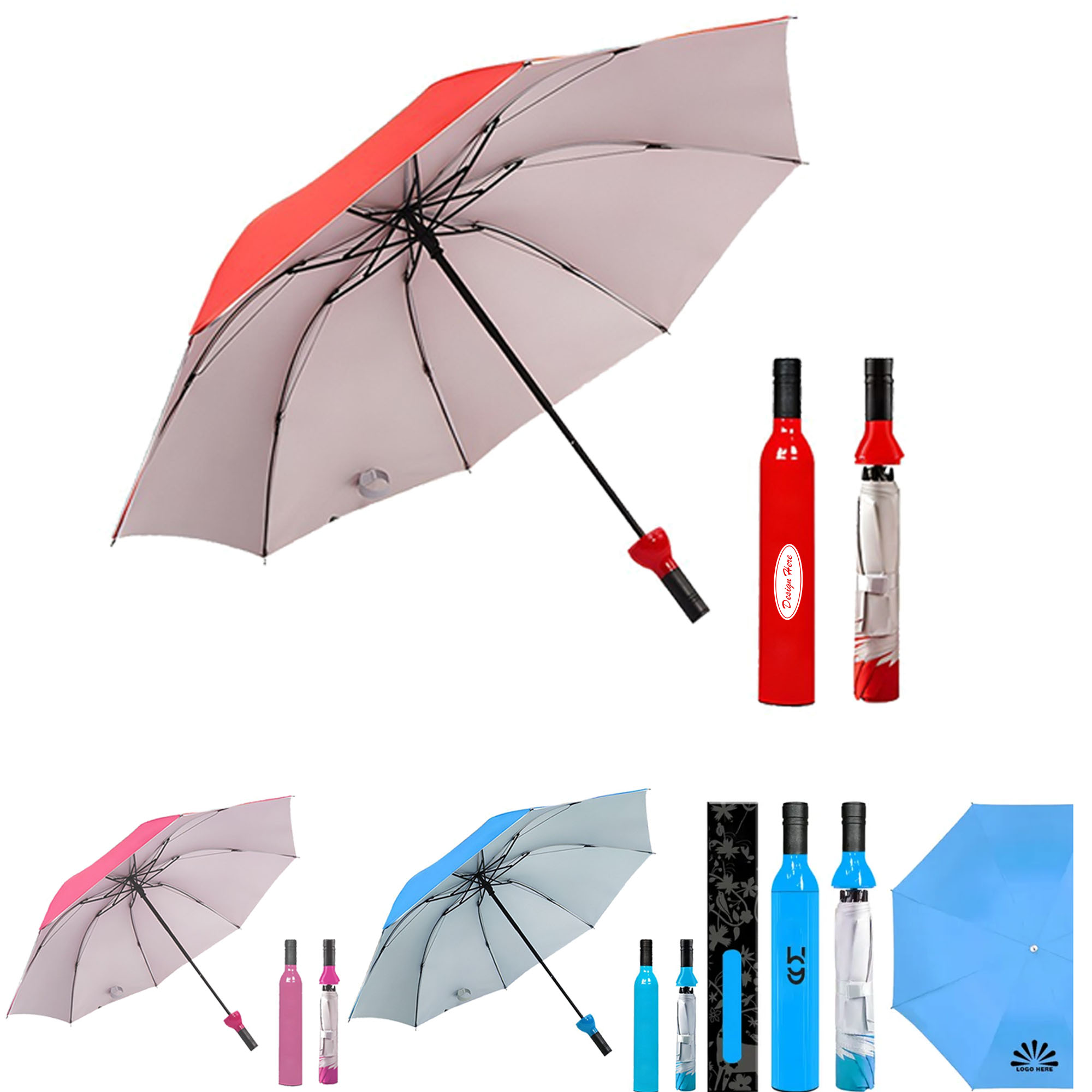 Stylish Wine Bottle-Shaped Folding Umbrella for All-Weather Use 6
