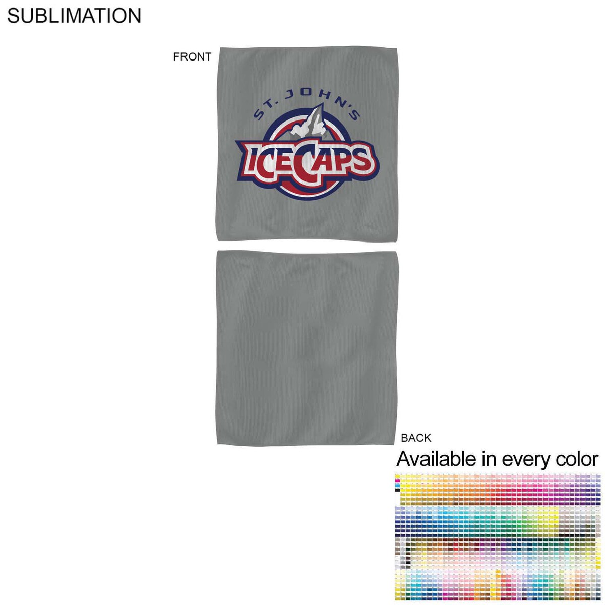 fiel Colored Microfiber Dri-Lite Terry Rally Sports Skate Towel 15x15 Sublimated Edge to Edge 2 sides #SU609-26