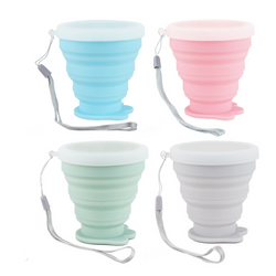 Silicone Folding Camping Cup with Lids