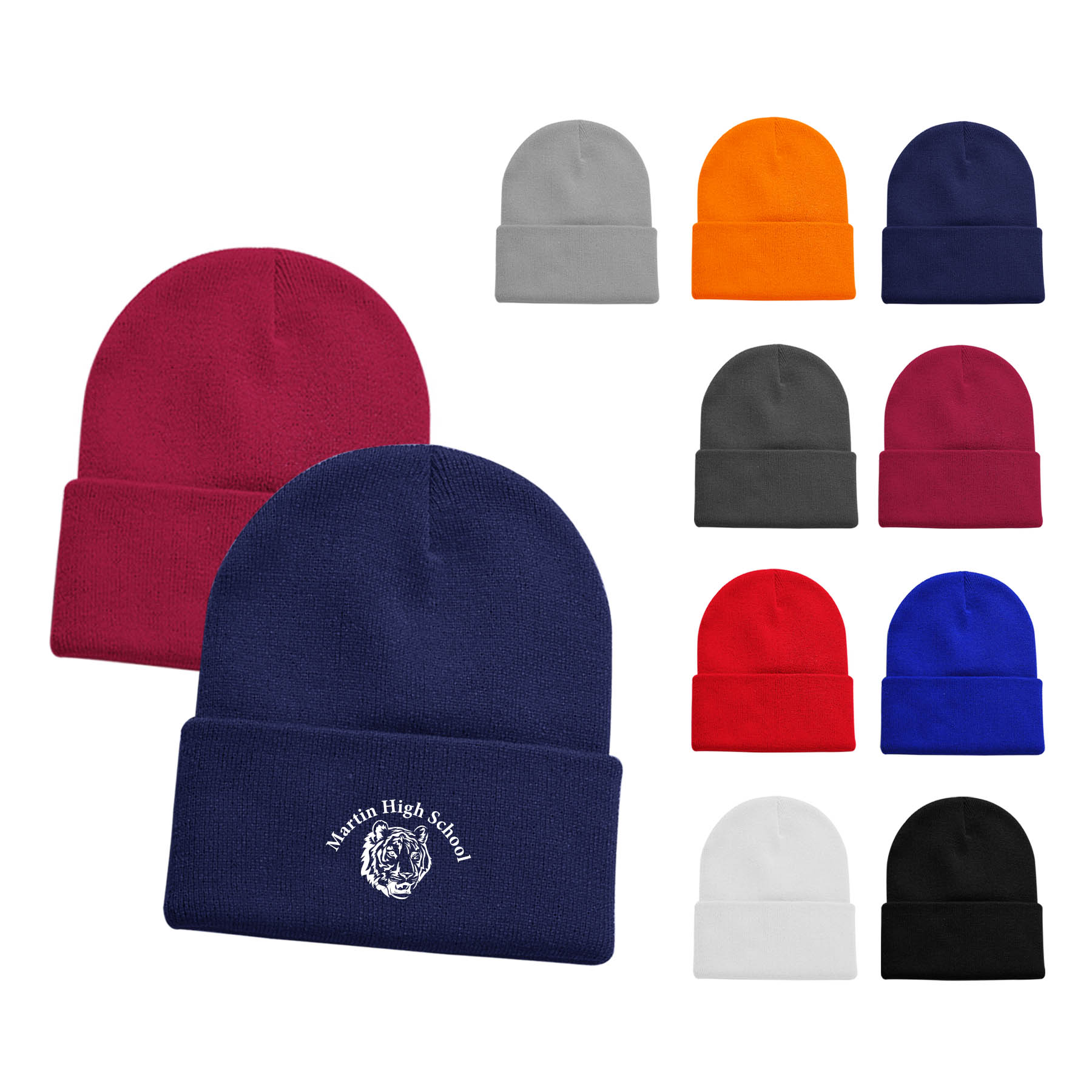12" High Acrylic Beanie Knit Cap 20