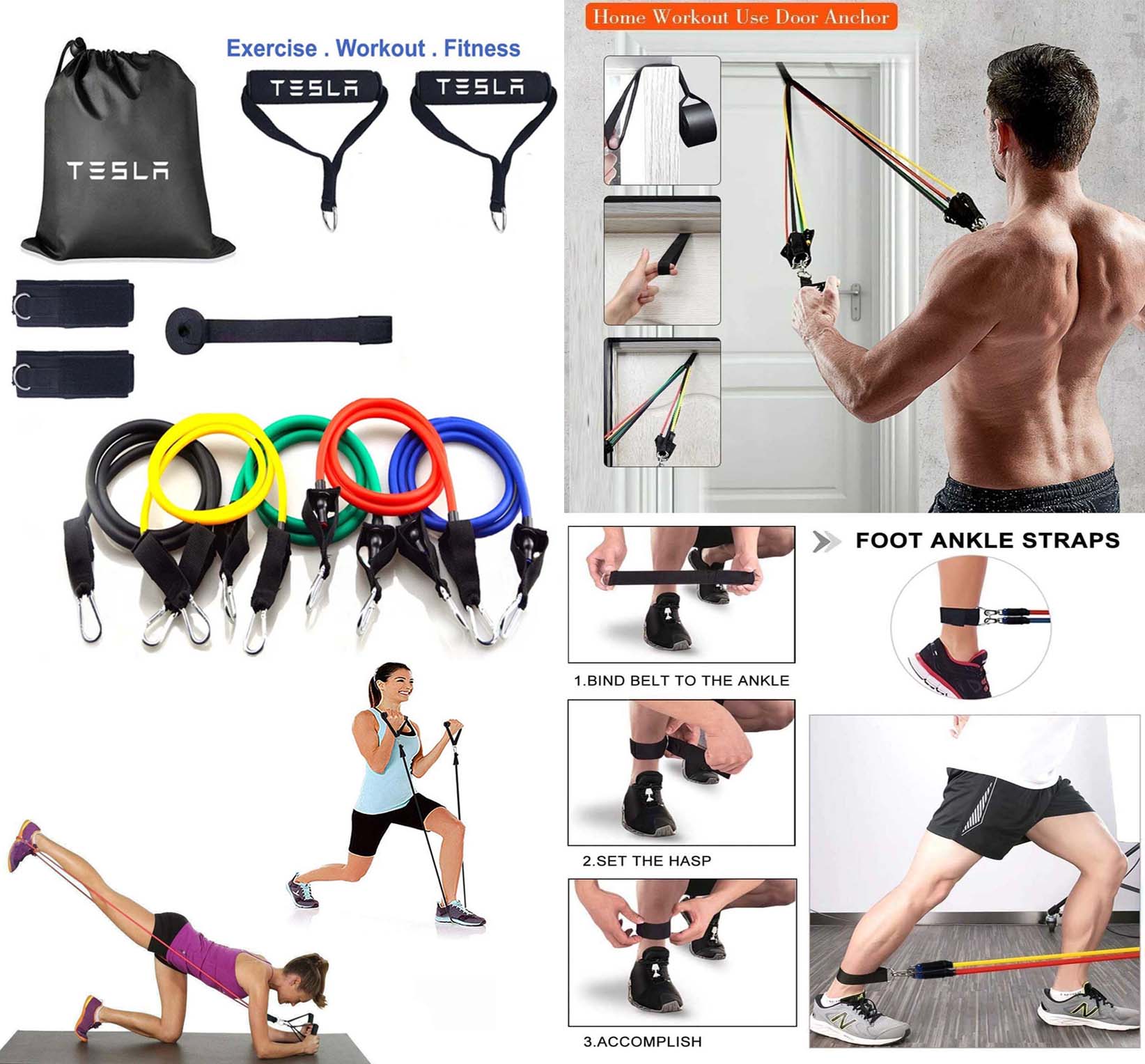 iBank ® Exercise Fitness Resistance Bands Set