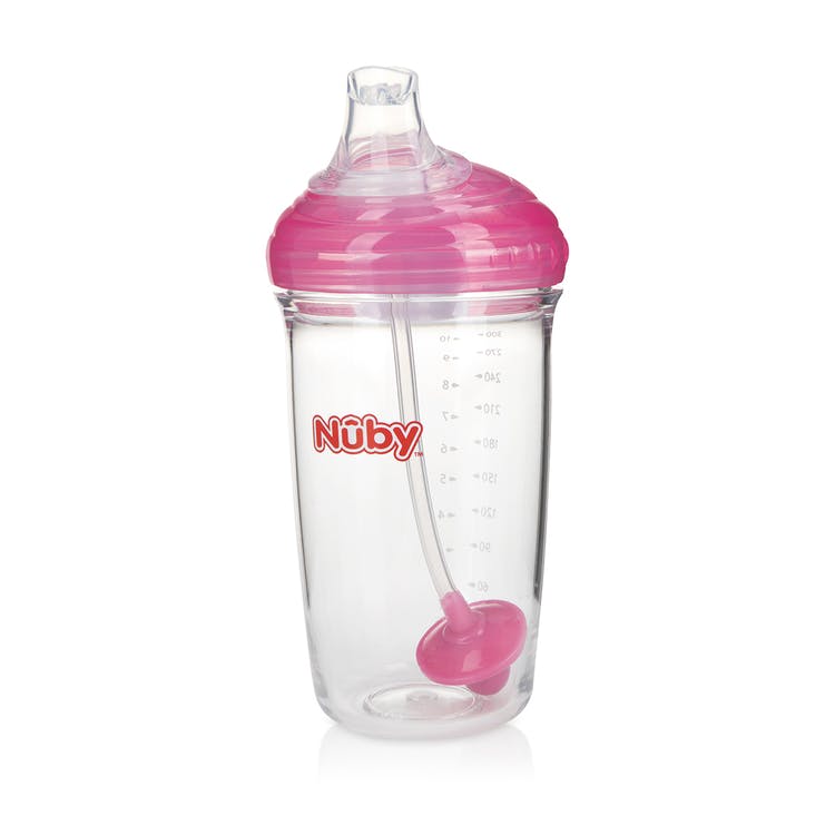 Nuby No-Spill Trainer Cups - Hygienic Cover Pink 10 oz 3