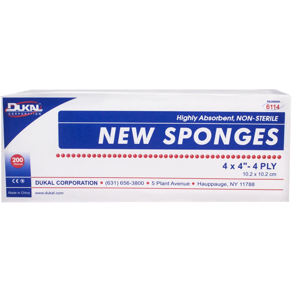 Non-Sterile Sponges - 4 Ply 200 Count 4" x 4" 3