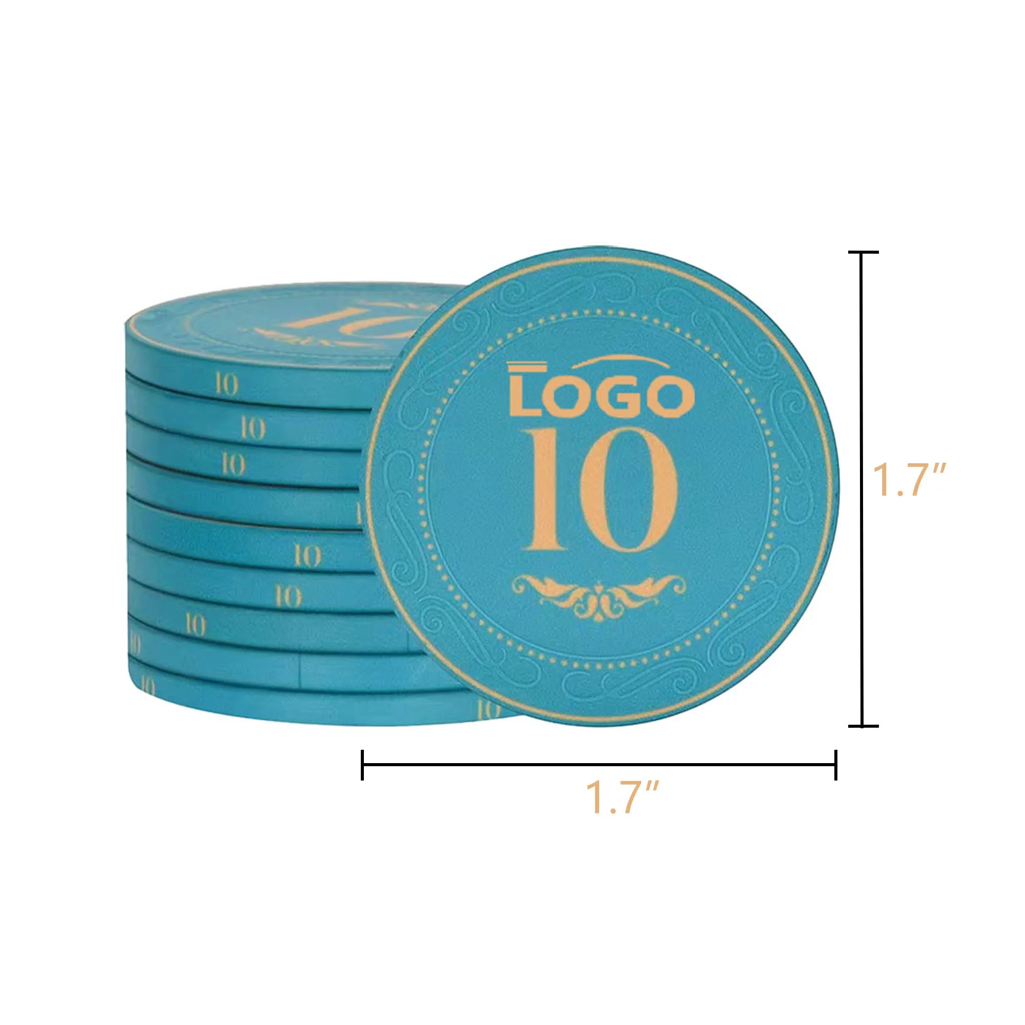 Casino Gambling House Ceramic Poker Chips 10