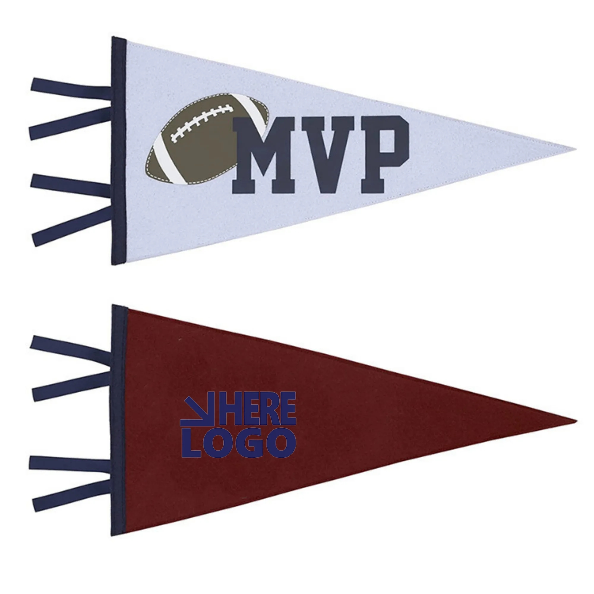 Double Side Full Color Triangle Felt Pennat Flags 7