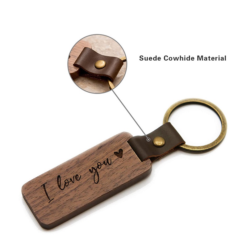 Square Wooden Keychain