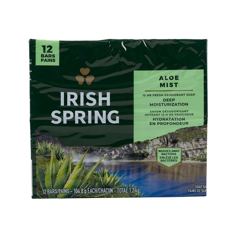 Irish Spring Aloe Mist Bar Soap - 12 Pack 3.7 oz 3