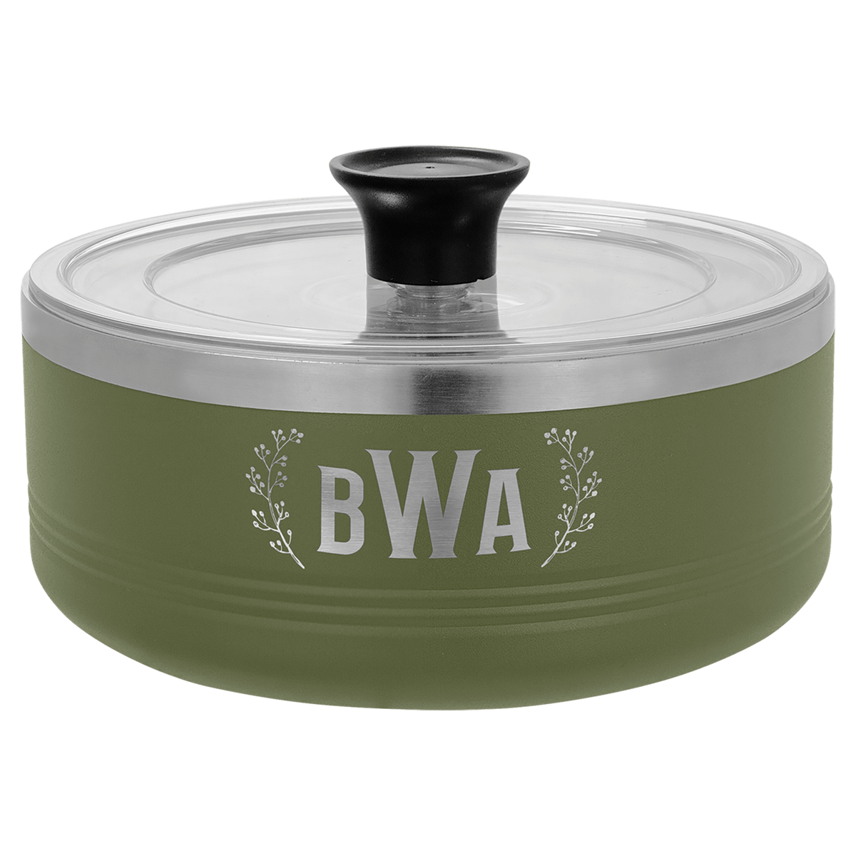 Polar Camel Olive Green 1 1/4 Quart Serving Bowl with Lid 3