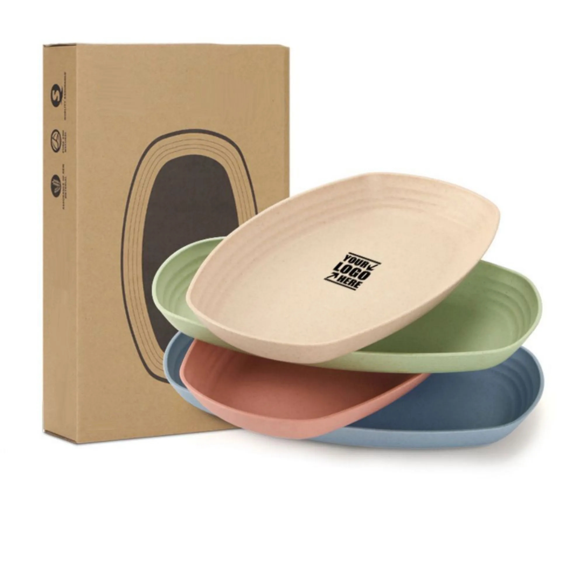 12' Microwave Safe Lunch Dinner Plates 4 Pcs Set 8