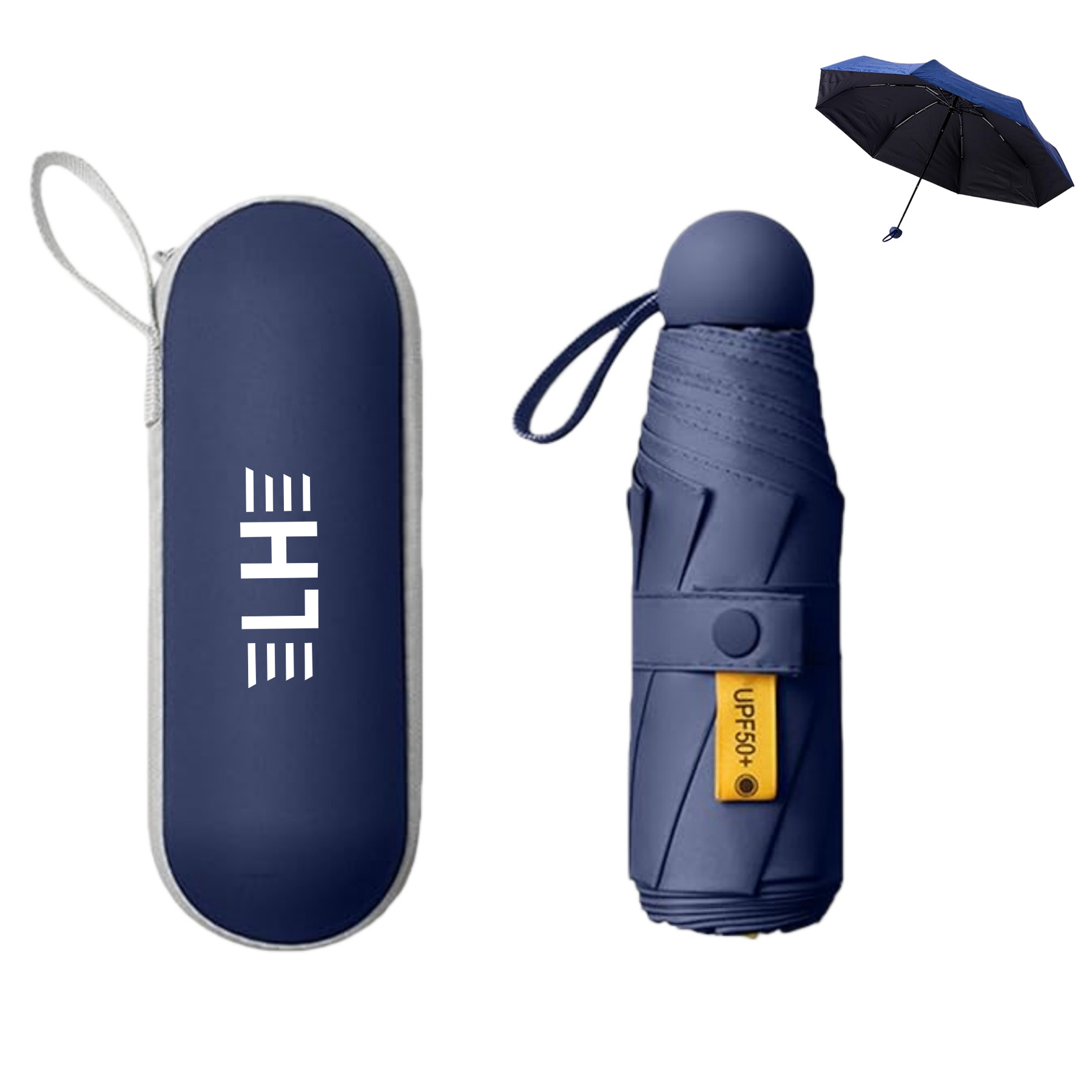 Compact Travel Umbrella - 7.5 in Folded, Lightweight Pocket Size with Case 4