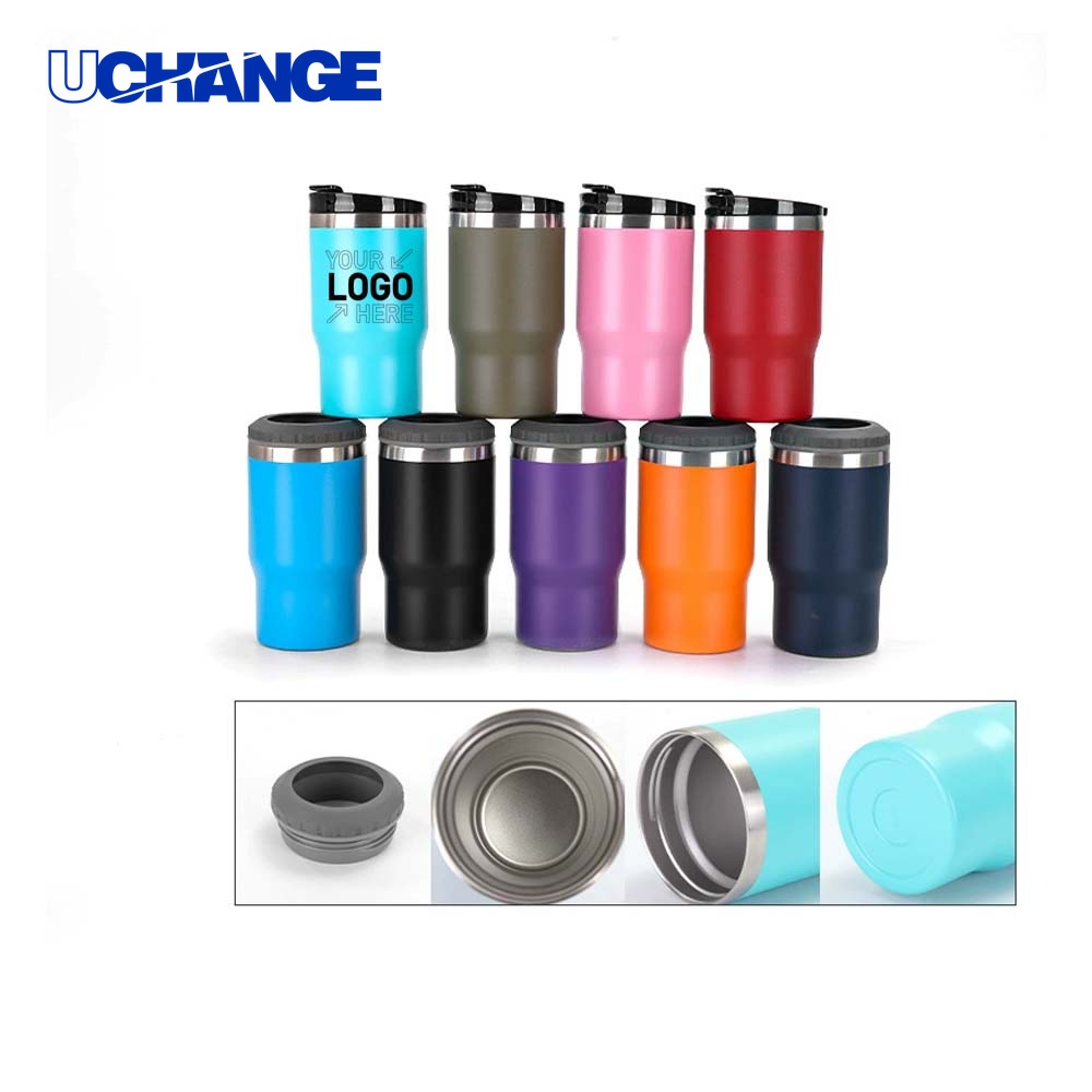 14oz Insulated Can Cooler with Two Lids