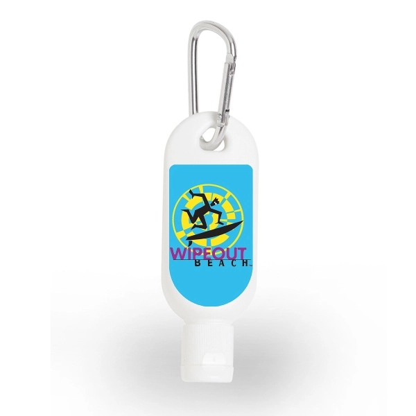 1 oz Sunscreen with Carabiner for bulk branded distribution