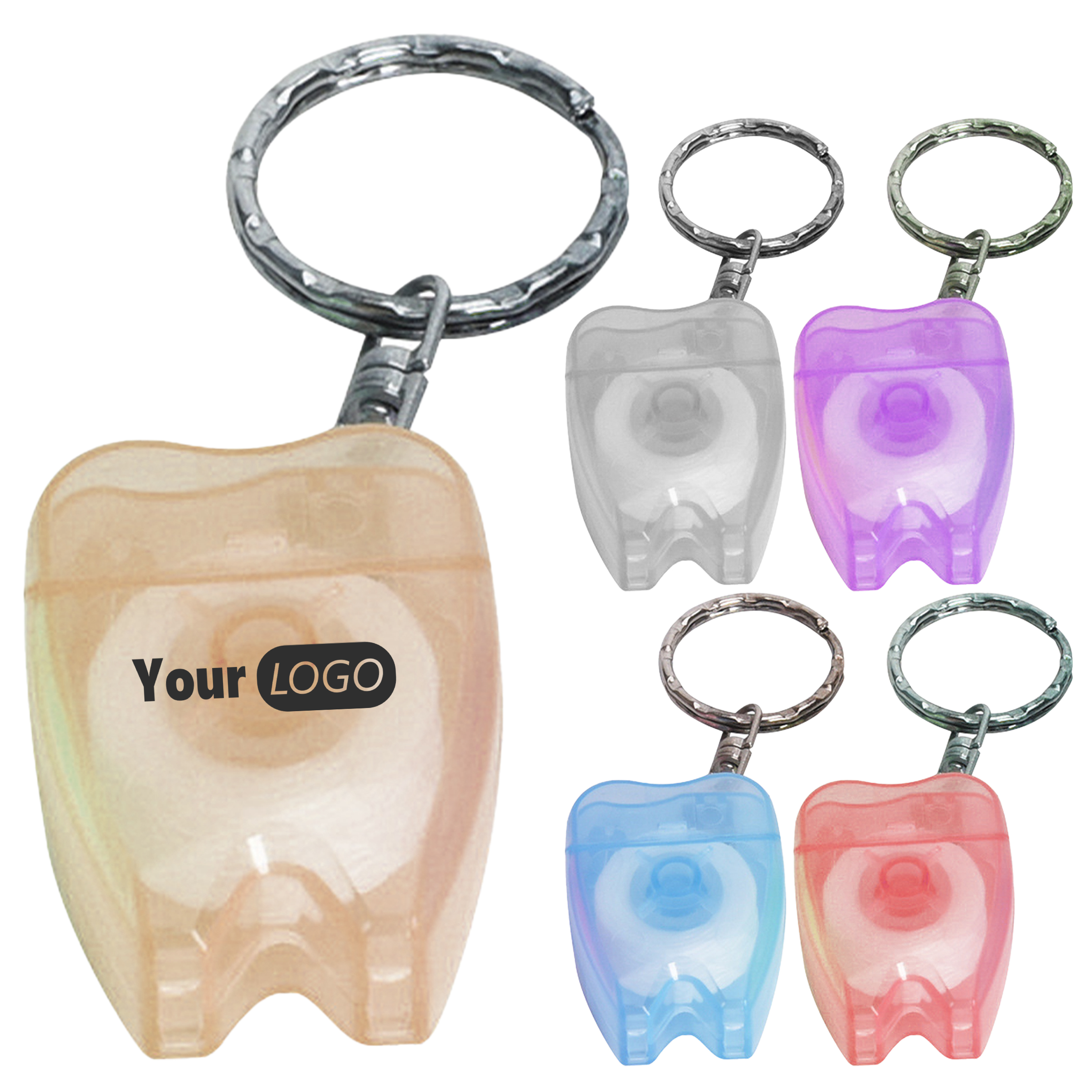 Nylon Tooth-Shaped Dental Floss Keychain 7