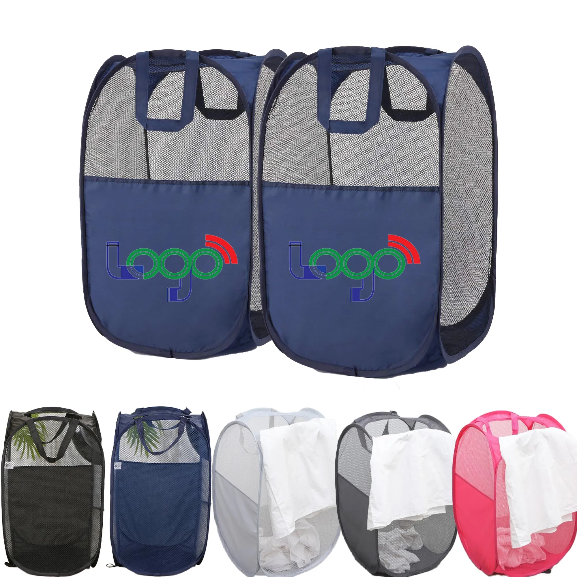 Mesh Laundry Hamper Portable Bathroom Basket Baby For Kids 7