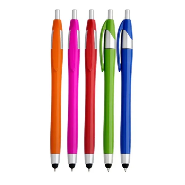 Custom 5.75 inch Corporate Stylus Pen — Full-Color Silver Accent Writing Tool