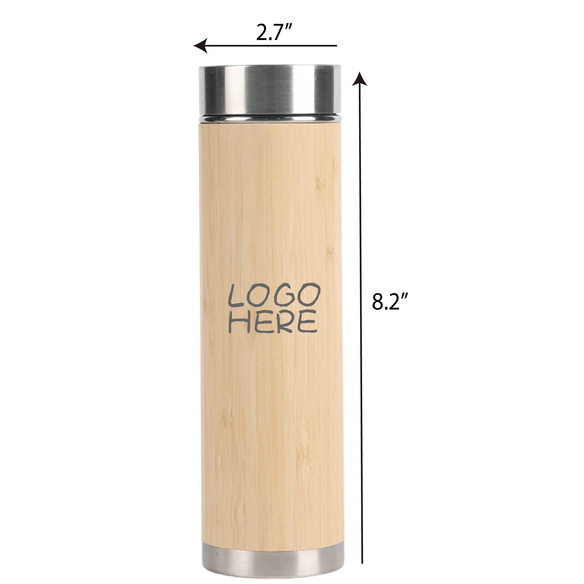 Bamboo Insulated Bottles, custom water bottle with logo imprint 5