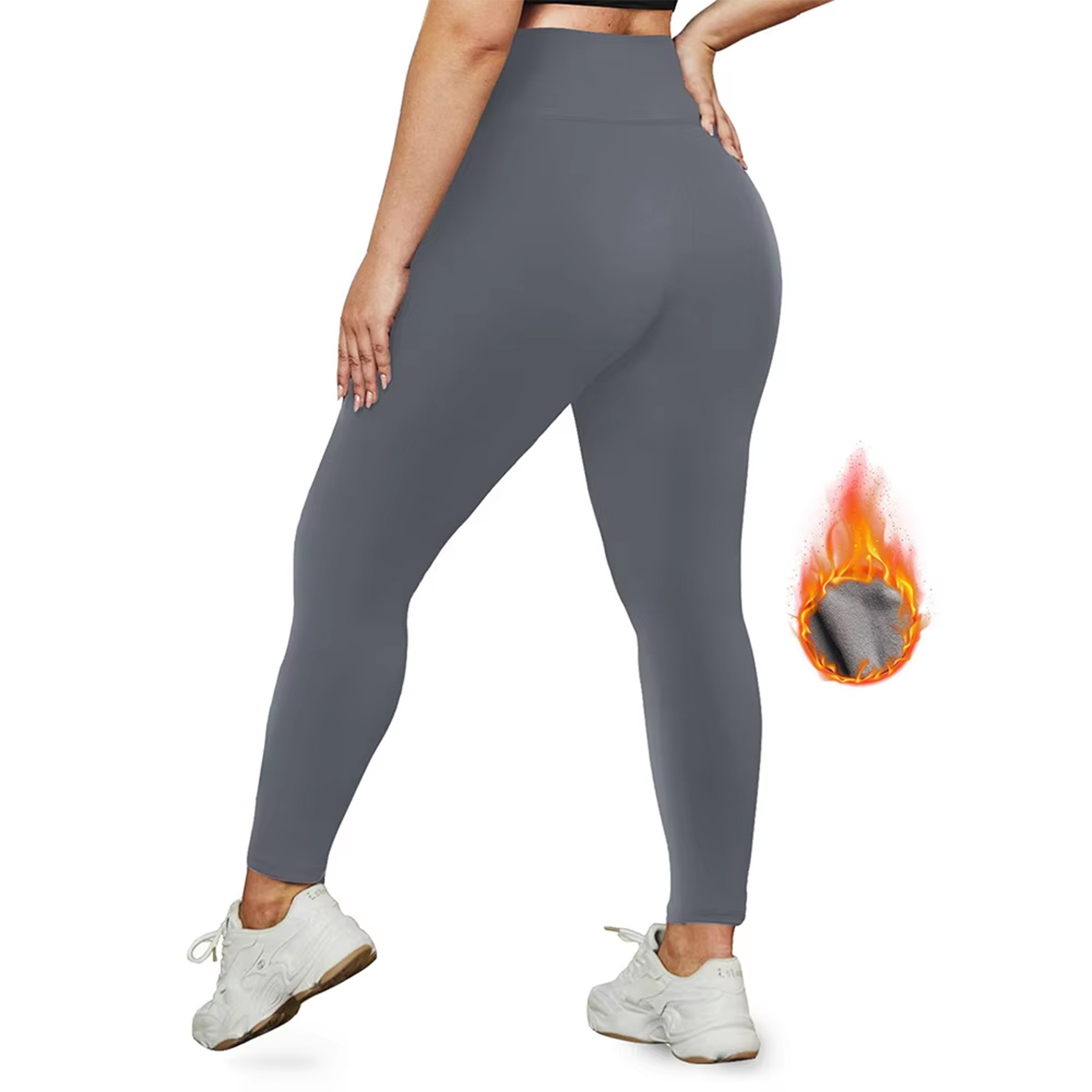 Women Fleece Lined Waist Winter Thermal Yoga Leggings 32