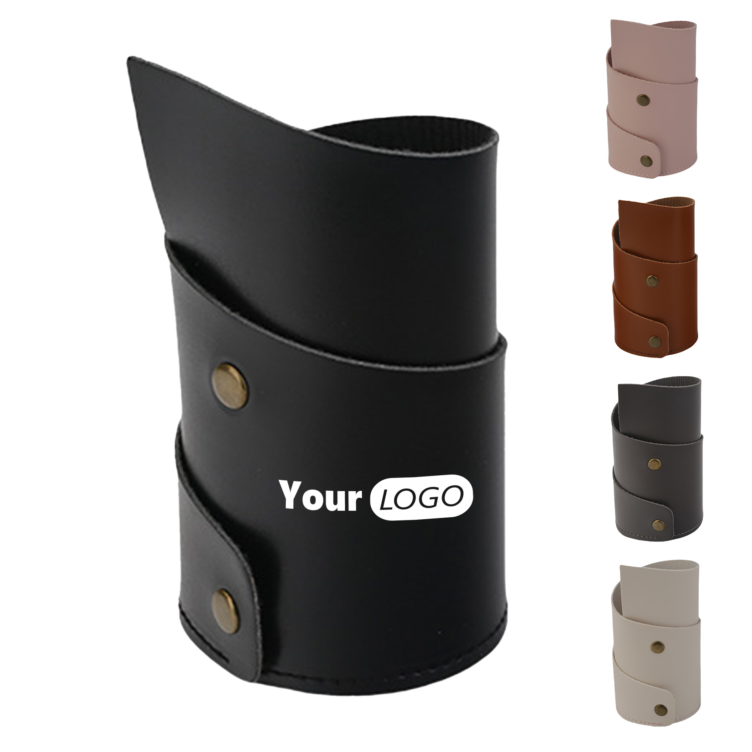 Snap Closure PU Leather Pen Holder 9