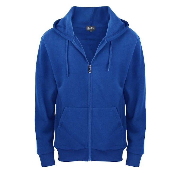 Men's Fleece Full Zip Hoodies - Size Small Royal Blue, custom hoodie or sweatshirt with logo imprint 3
