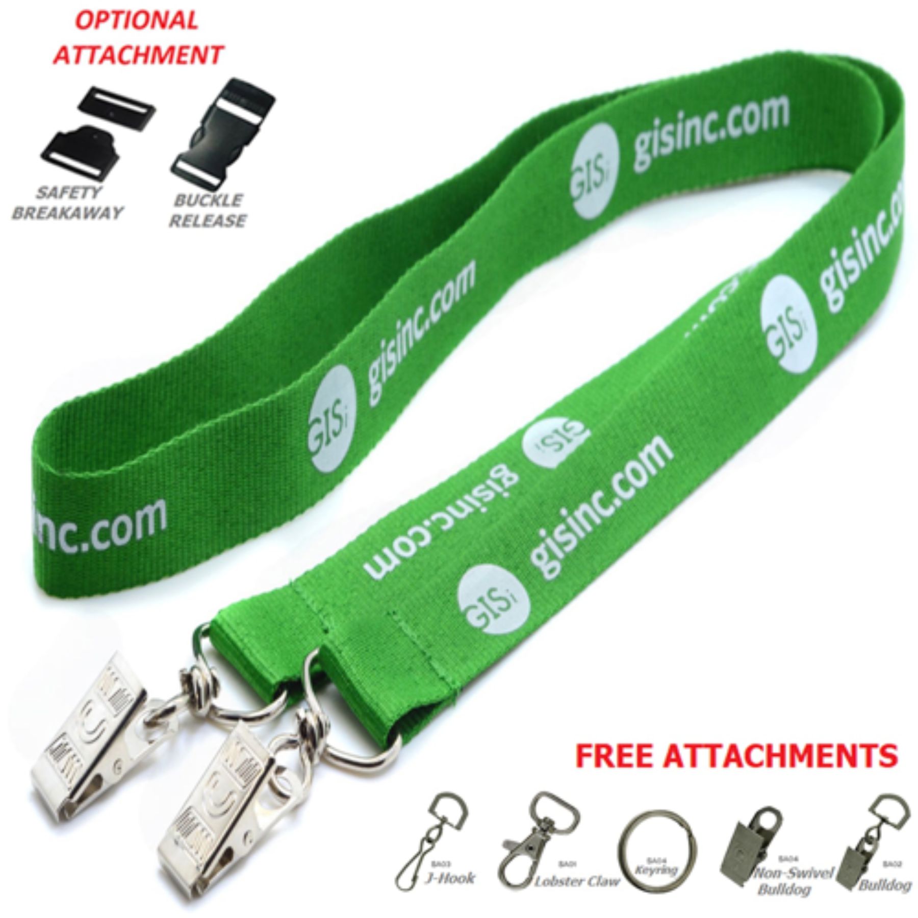 1" Double Ended Polyester Lanyard