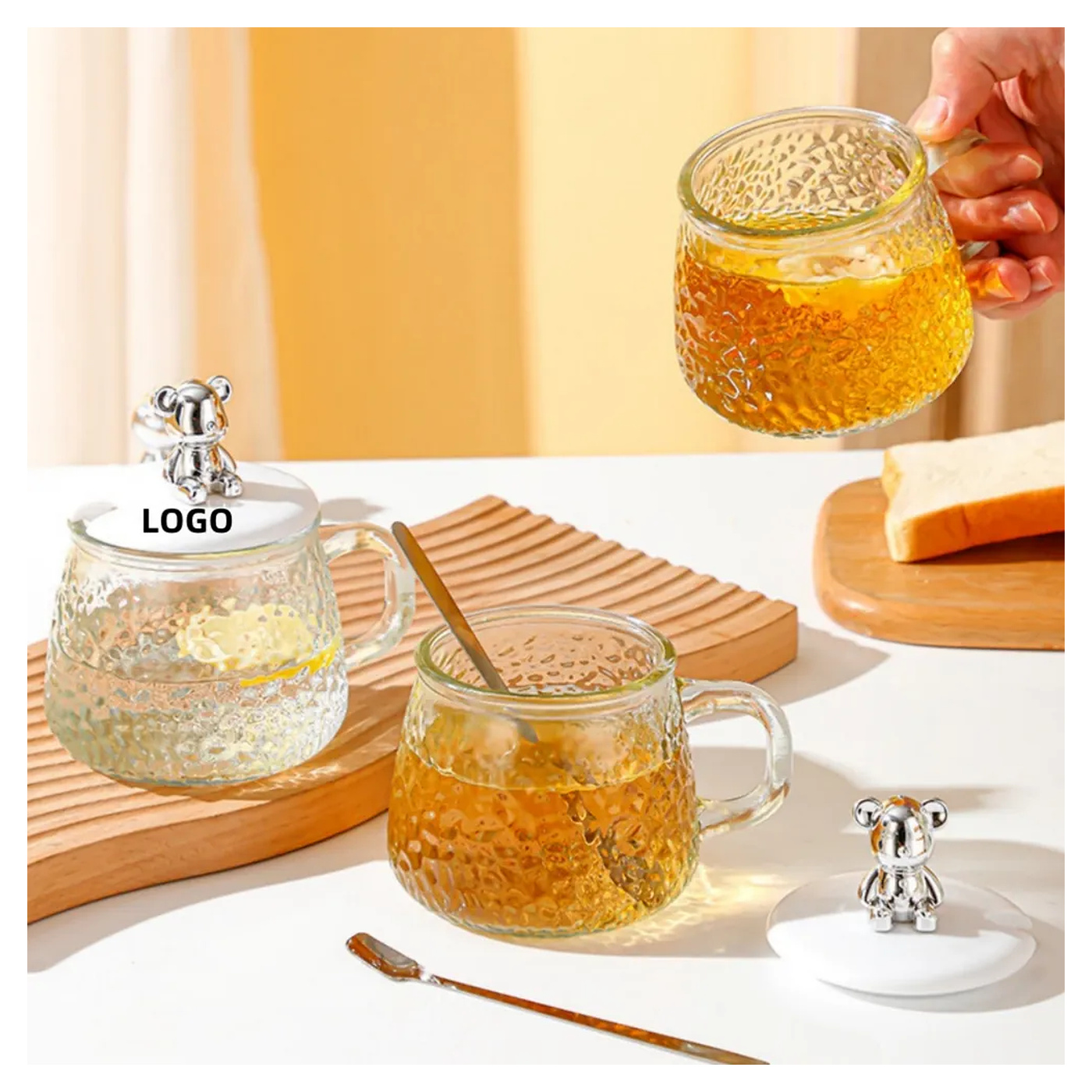 Unique Hammered Glass Cup