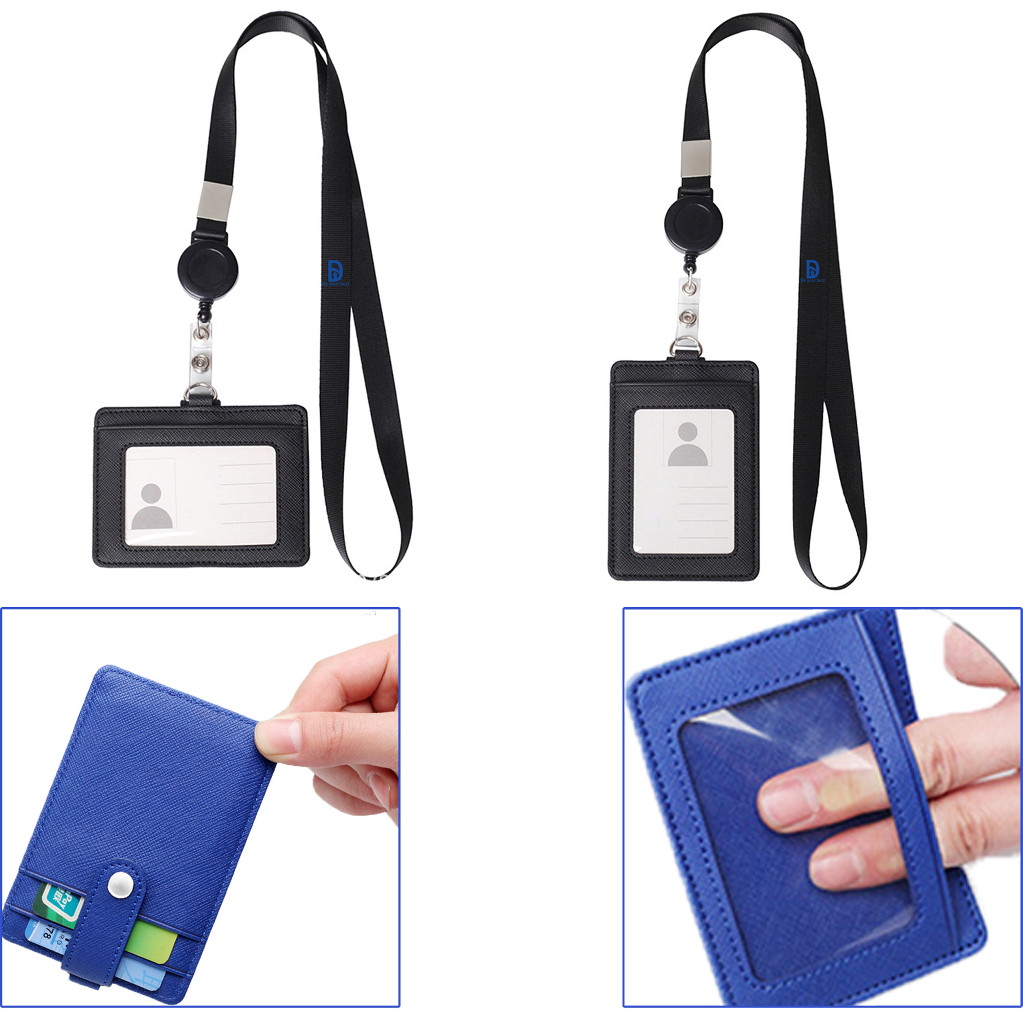 Badge Holder with Adjustable Retractable Lanyard