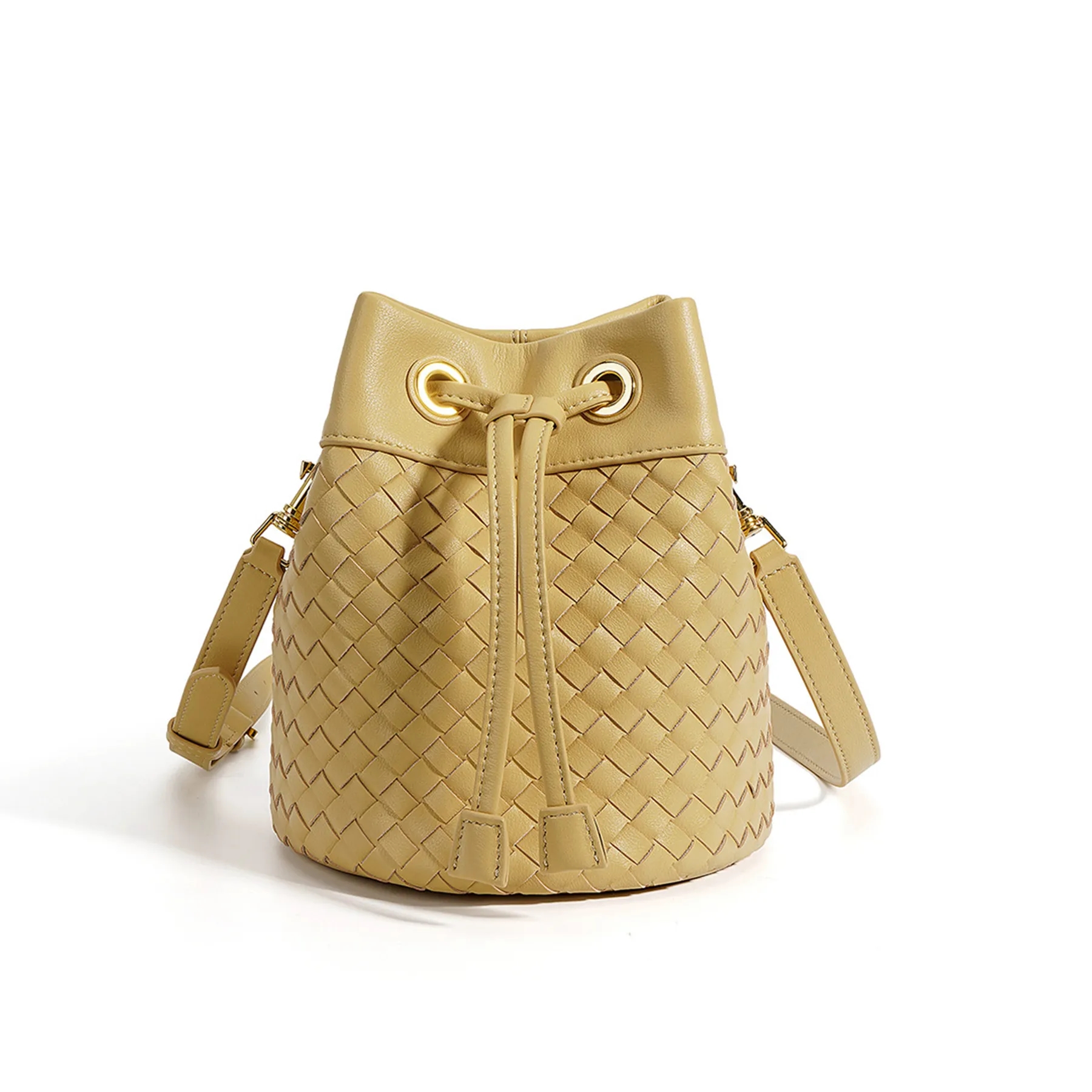 Genuine Leather Innovative Drawstring Cross-Body Bag 20