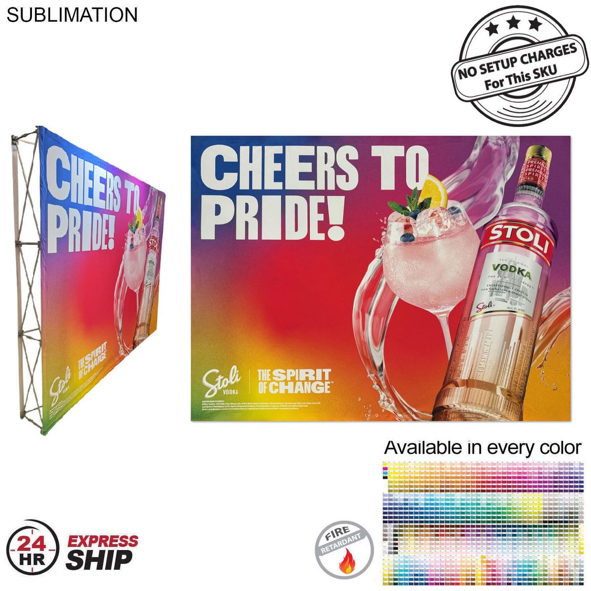 fiel 24Hr Express Ship -10' Straight Wall Full Height Tension Fabric Pop-up Display Kit NO SETUP CHARGE #SU776-4