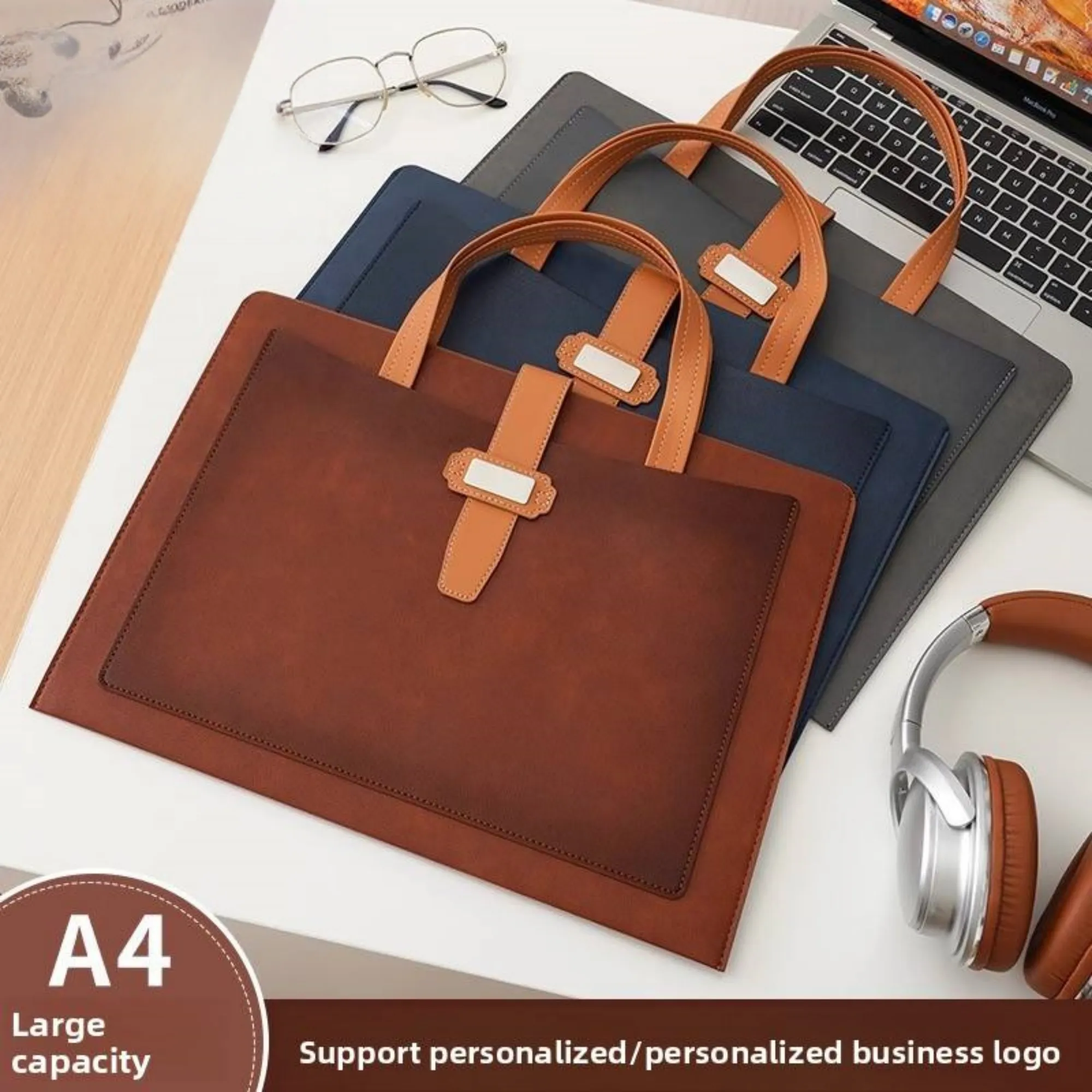 A4 PU Leather Document File Pouch 13