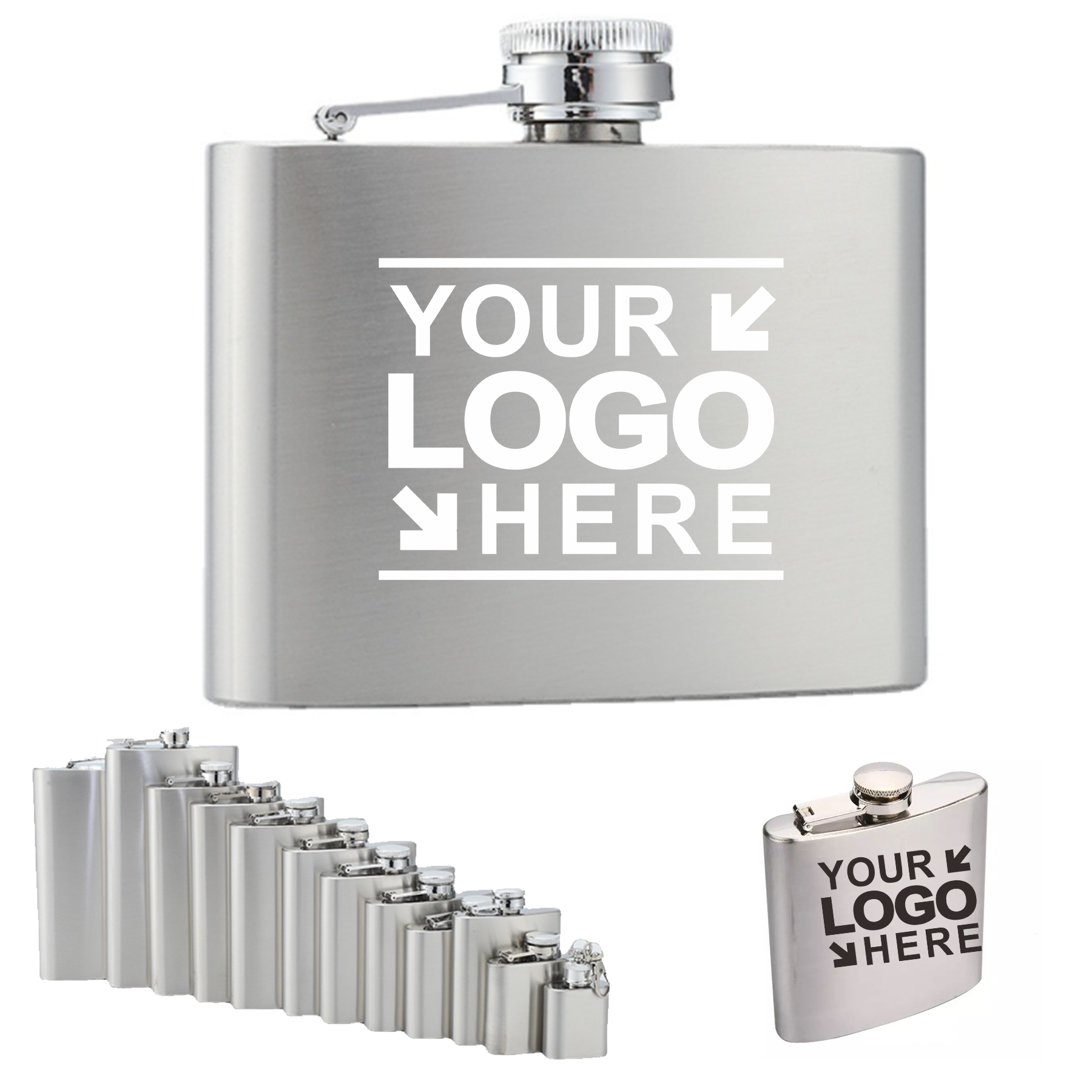 MOQ50Pcs 2 oz. Stainless Steel Hip Flask 4