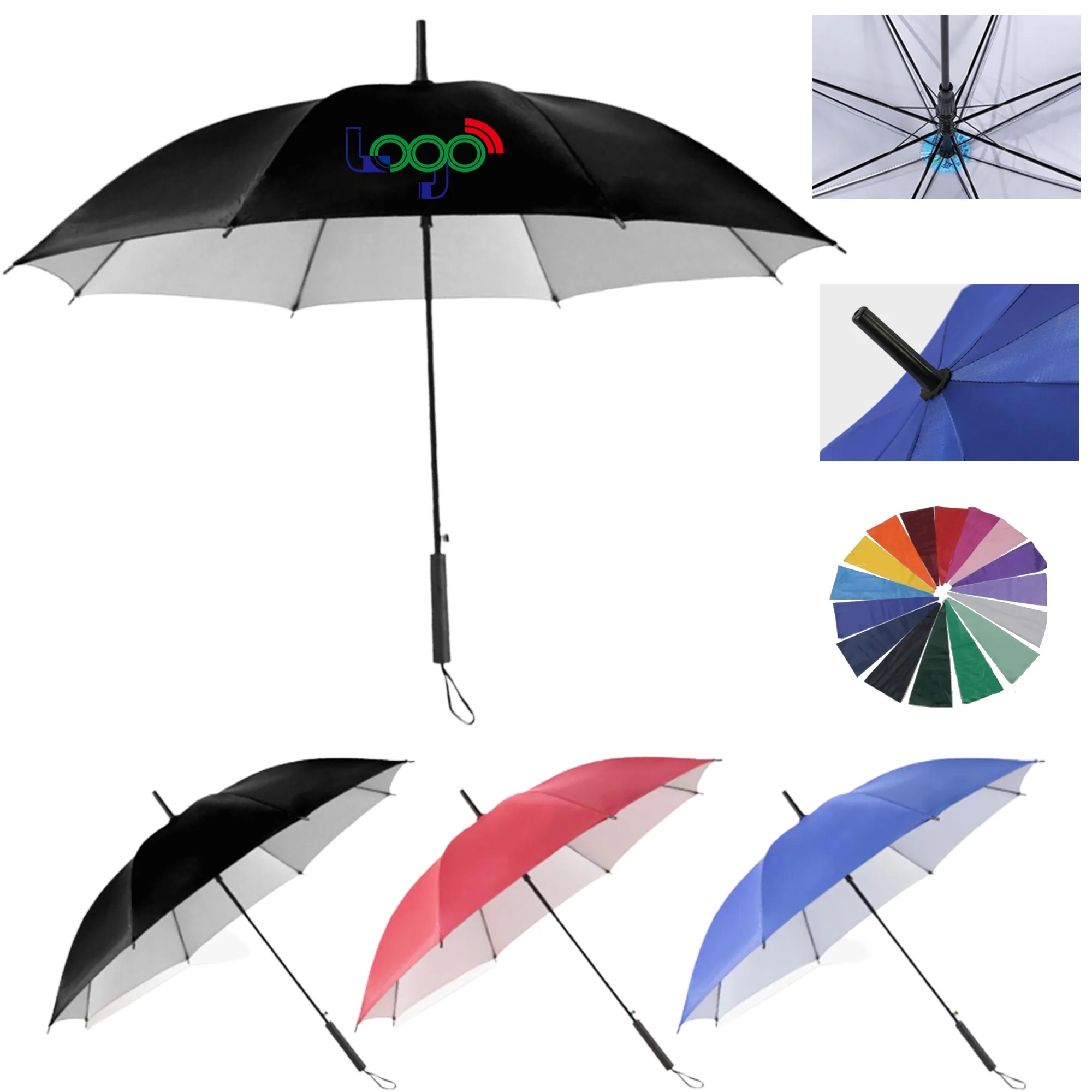 MOQ 5PCS Eco Manual Open Handle J Stick Umbrella