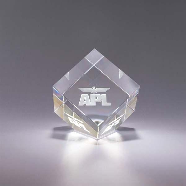 Plaza Crystal Paperweight Optic Crystal for bulk branded distribution