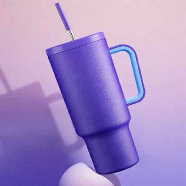 Tumbler With Lid And Straw 40oz for Commutes, Fitness and Travel 8