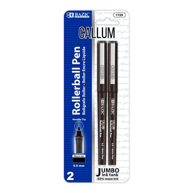 Needle-Tip Rollerball Pens - Black 2 Pack 3