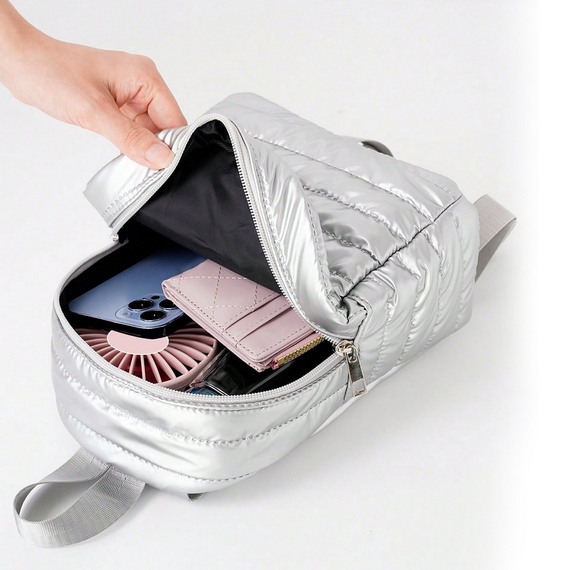 Fashionable Shiny Padded Puffer Backpack 11