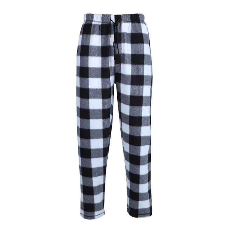 Men's Polar Fleece Pajama Pants - Size S-2XL White/Black 3