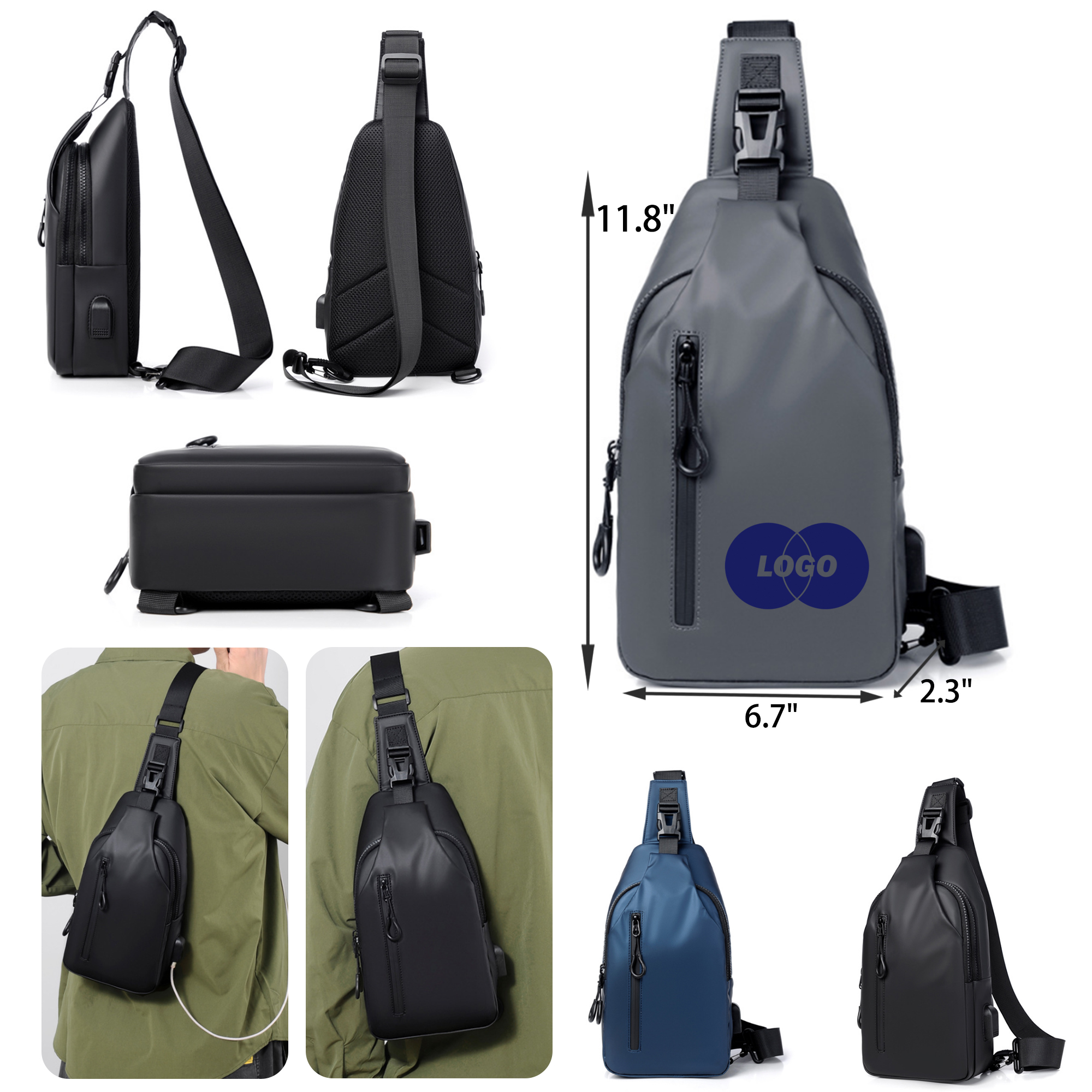MOQ 50 PCS Versatile Outdoor Shoulder Messenger Bag 6