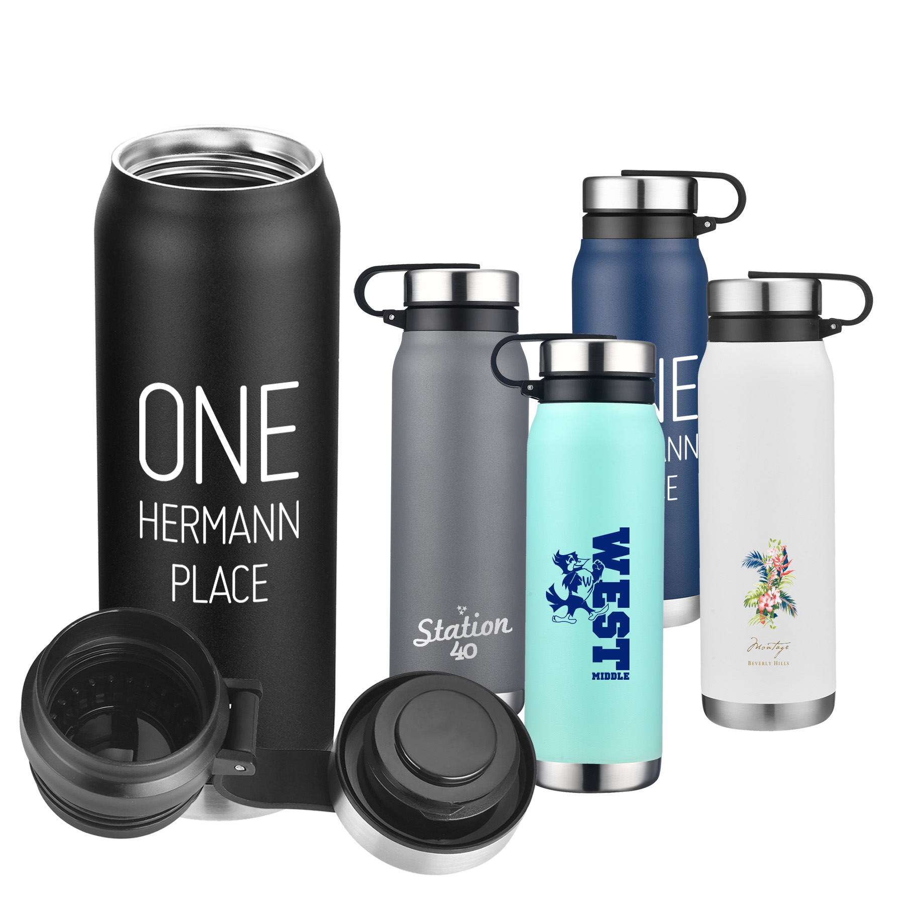 20 oz. Stainless Steel Vacuum Water Bottle w/ Twist Lid, custom water bottle with logo imprint 10