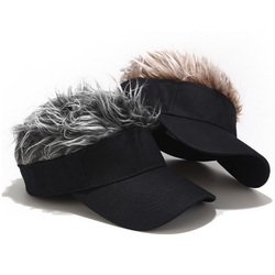Fancy Street Fake Hair Baseball Cap Adjustable Visor Sun Cap Mens Fashion Wig Cap
