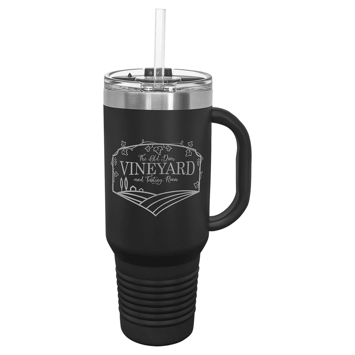 Polar Camel 40 oz. Black Travel Mug with Handle, Straw Included, custom tumbler with logo imprint 3