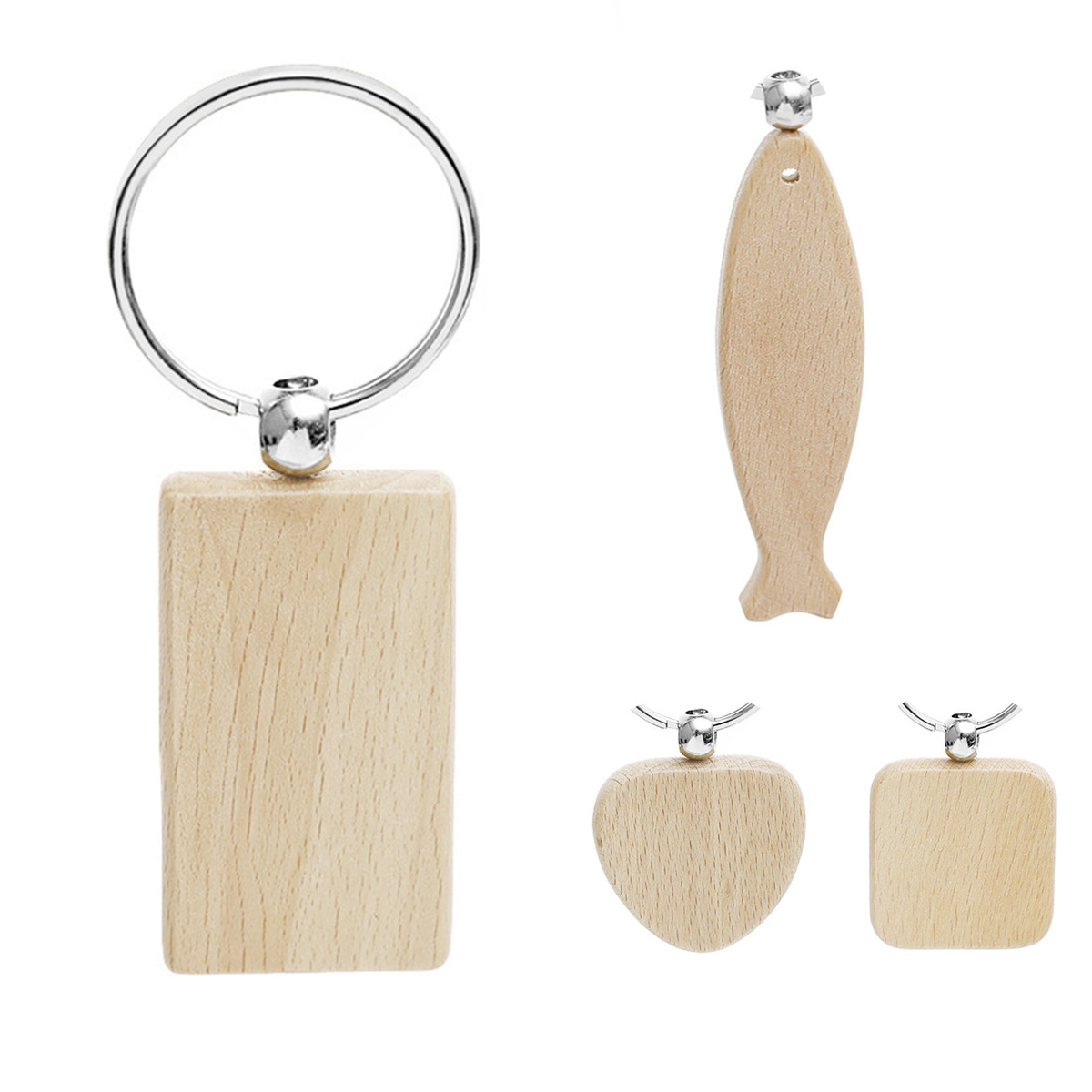Wooden Circular Key Chain