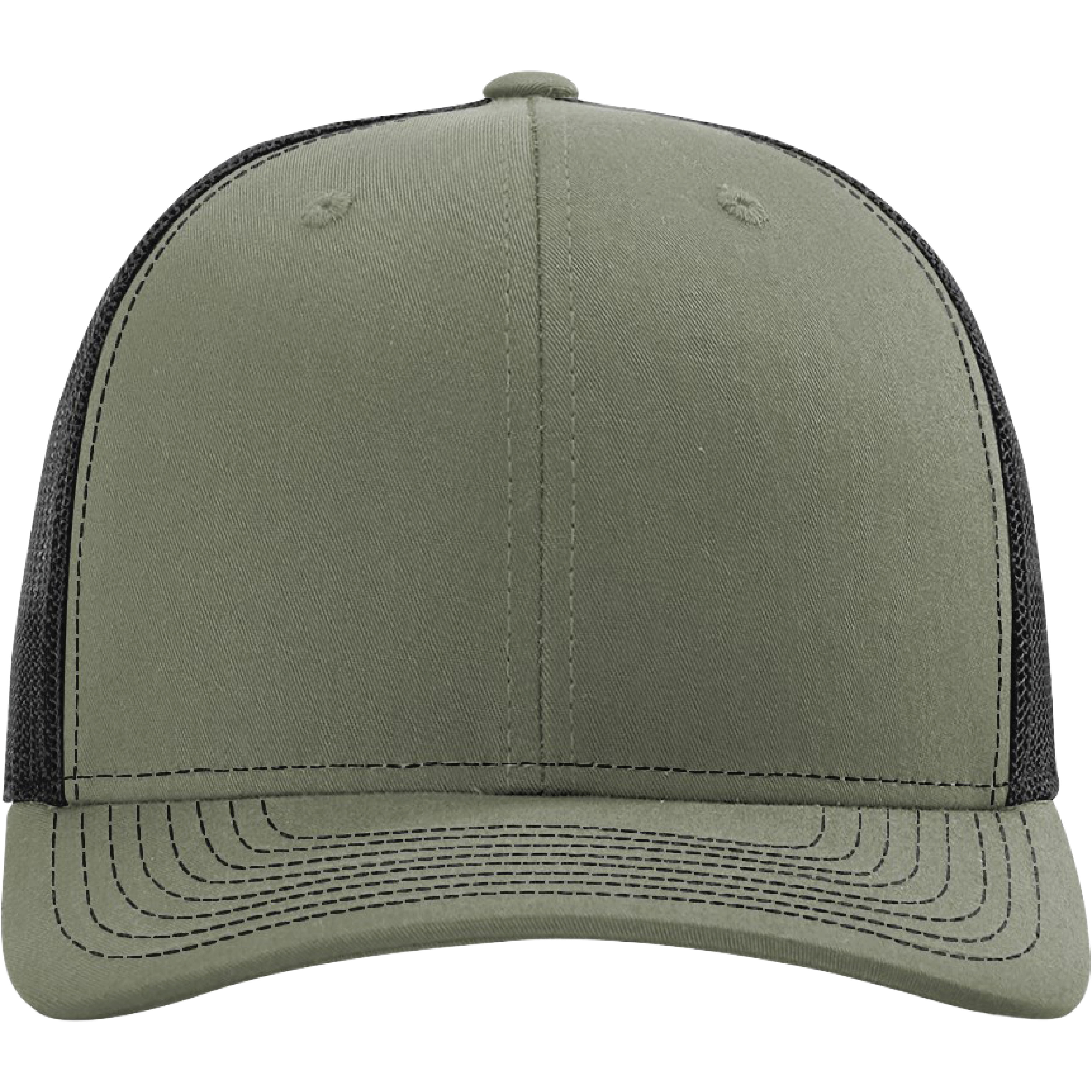 Richardson 112 6-Panel Snapback Trucker Hat w/Leatherette Adhesive Patches or Embroidery 475