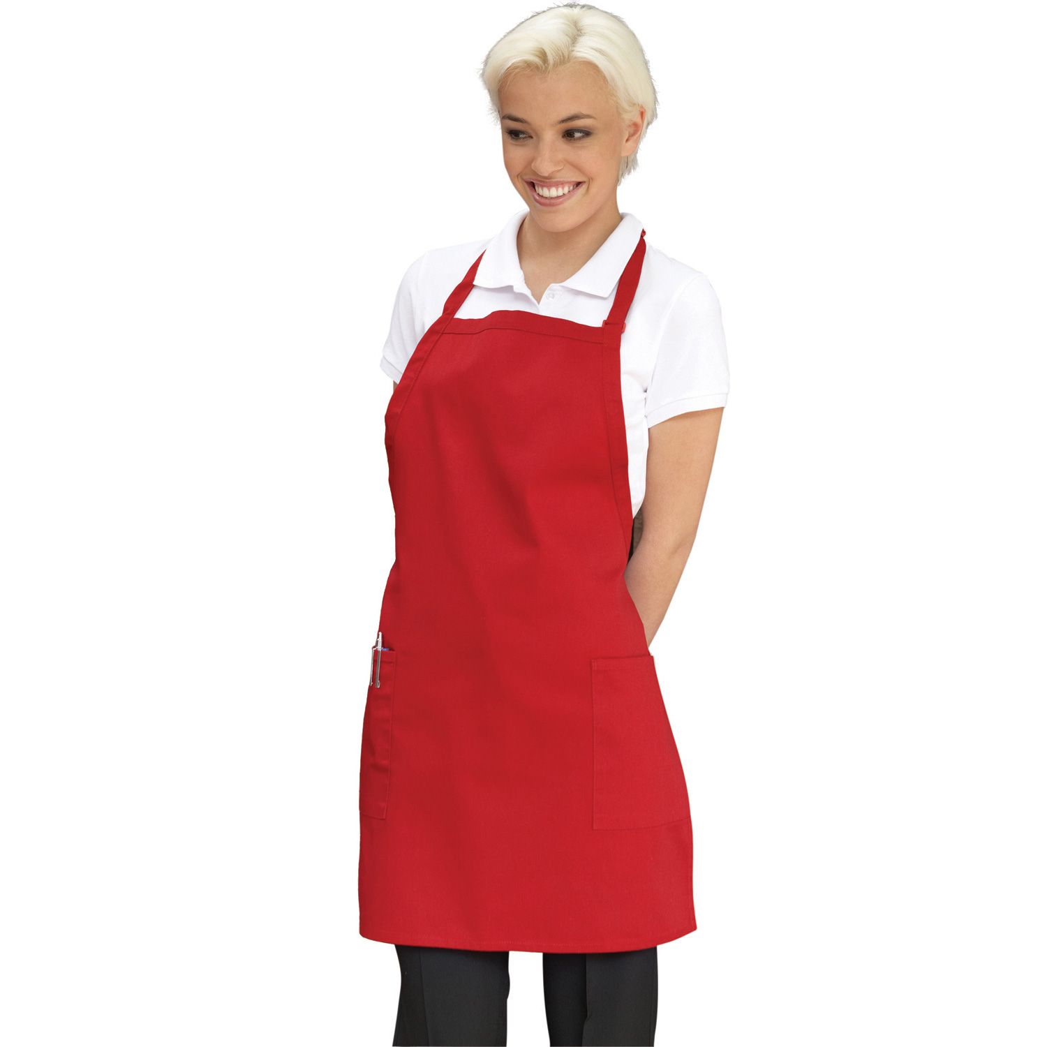 Red Deluxe Long Bib Apron