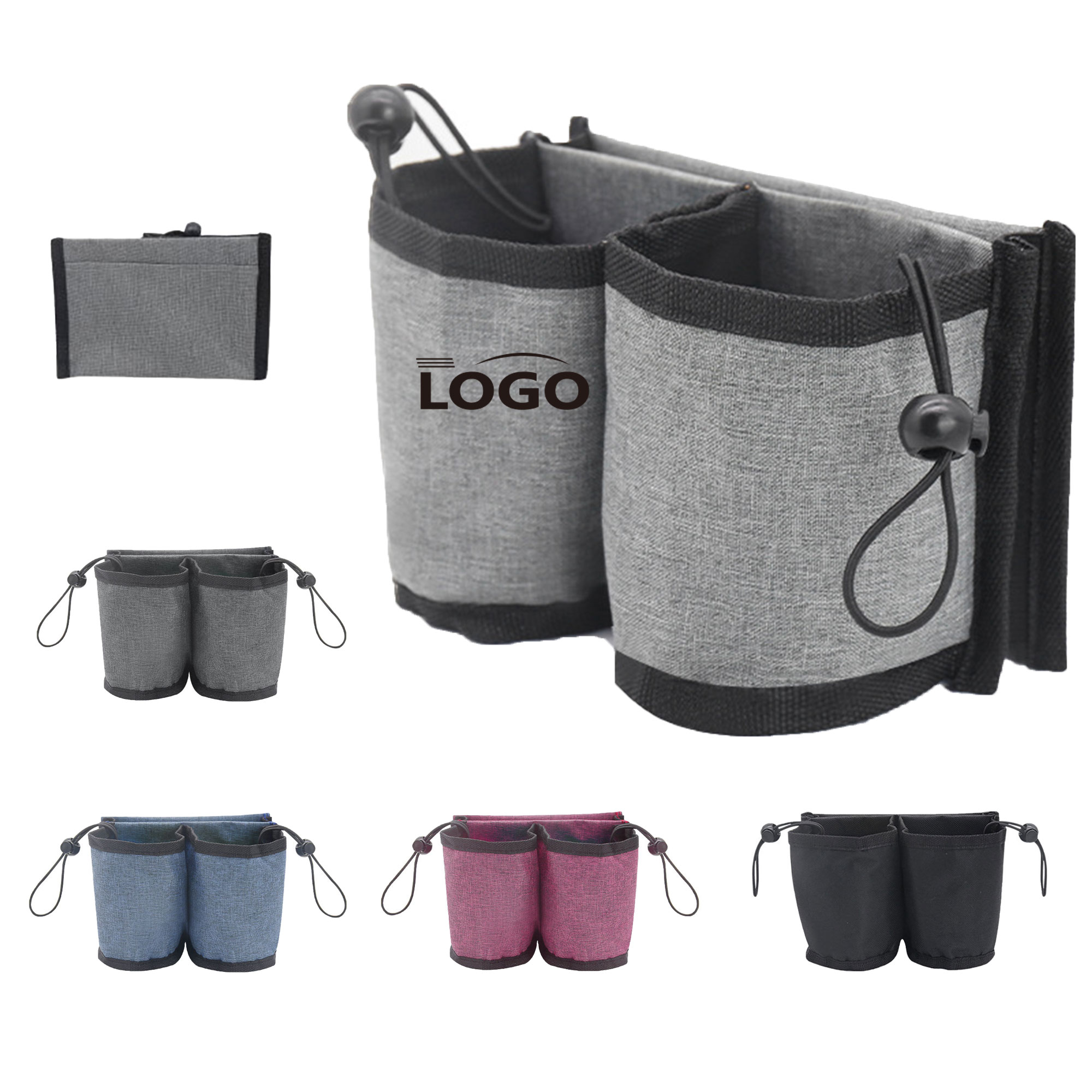 Dual-Pocket Travel Luggage Cup Holder Sleeve 2
